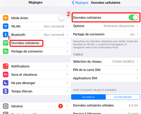 Comment résoudre les problèmes de données cellulaires iOS 13