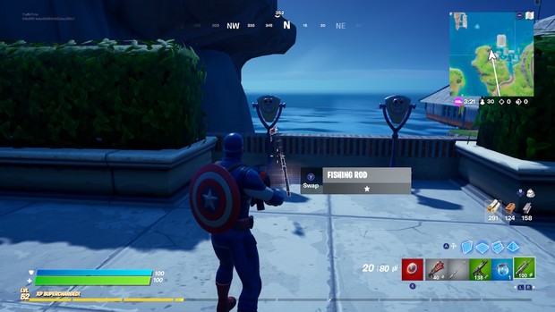 L'emplacement de canne à pêche Fortnite Saison 3