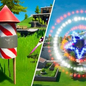 Fortnite : allumer des feux d'artifices, défi Captain America