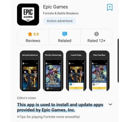 Téléchargez Fortnite pour Android via l'application Epic Games Samsung Galaxy Store