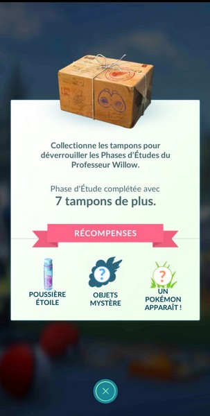 récompenses des tampons des phases d'Etude de Terrain