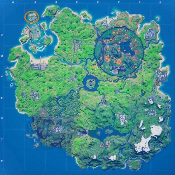 Emplacement de Sharky Shell dans Fortnite