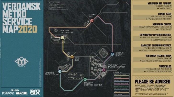 carte metro verdansk warzone 2020