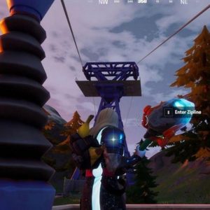 l'emplacement de tyrolienne entre Retail Row et Steamy Stacks dans Fortnite