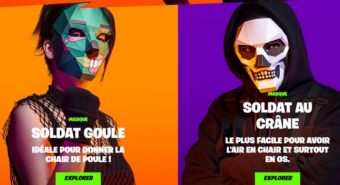 Masques Ghoul Trooper et Skull Trooper