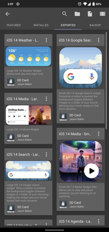 obtenir des widgets ios 14 sur android 