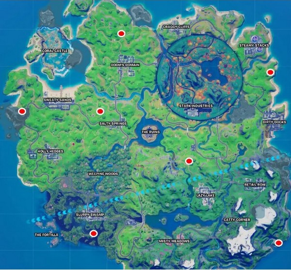 tous les emplacements des cabanes de sorcières dans Fortnite