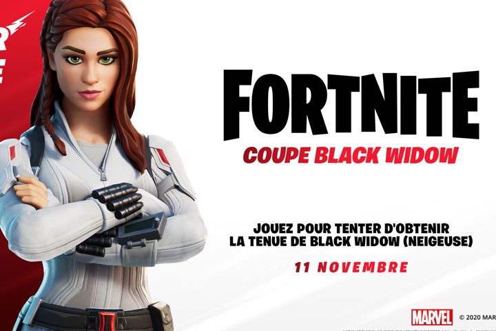 obtenir le skin Black Widow sur Fortnite en participant à la coupe