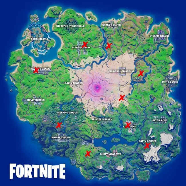 Emplacement de certaines pompes à essence dans Fortnite