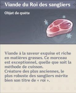 viande du Roi Sanglier