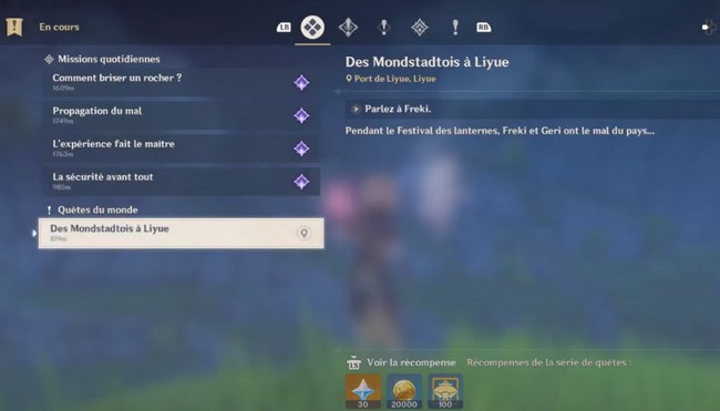 Comment compléter la quête « Des Monstadtois à Liyue » dans Genshin Impact ?