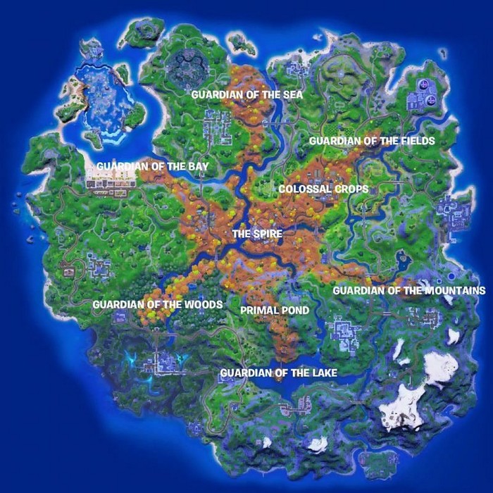 Emplacements des gardiens dans Fortnite saison 6