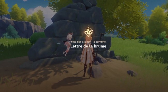 accomplir la quête “Lettre de la brume” dans genshin Impact