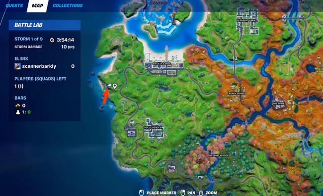 Emplacement de Fancy View dans Fortnite