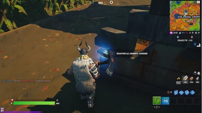 Emplacement du dernier journal de Raz dans Fortnite