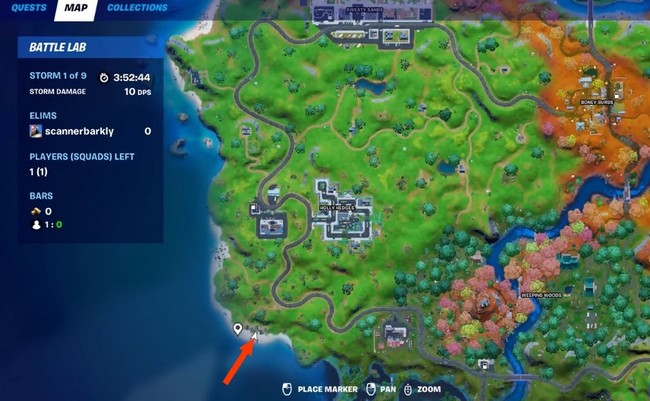 Emplacement des Locations arc-en-ciel dans Fortnite