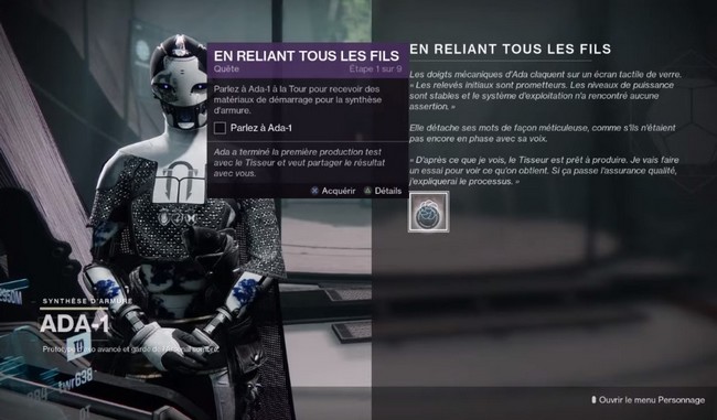 ADA-1 Destiny 2 En reliant tous les fils