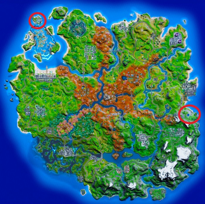 Emplacement des ruines du Fantôme et de l'Ombre dans Fortnite saison 6