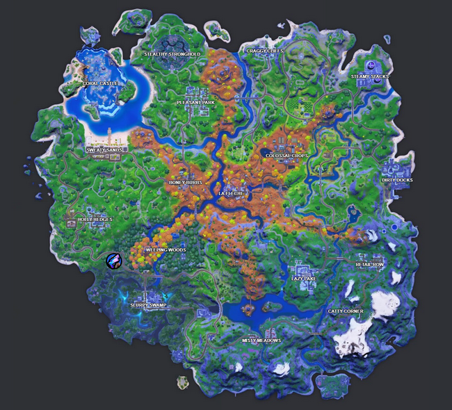 Emplacement des flingues antigravité dans Fortnite saison 6 