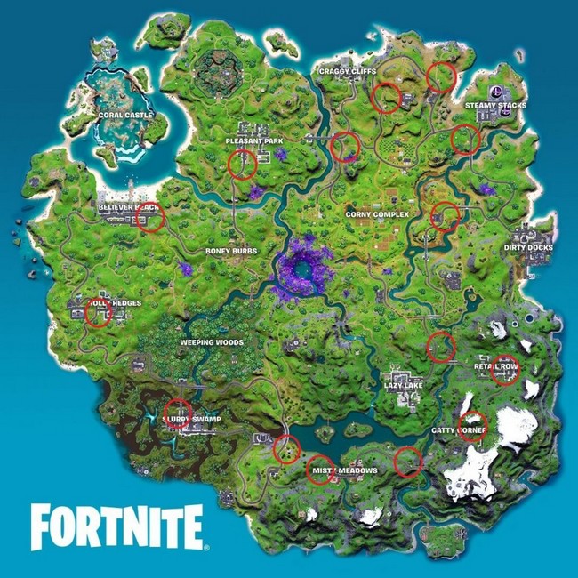 Emplacement des cabines téléphoniques Fortnite saison 7