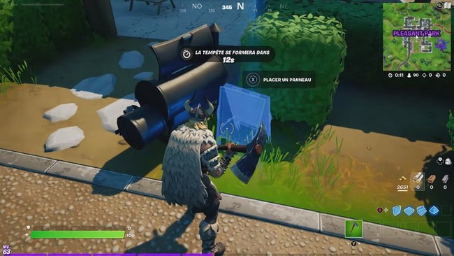 Emplacement d'un panneau de bienvenue à Pleasant Park