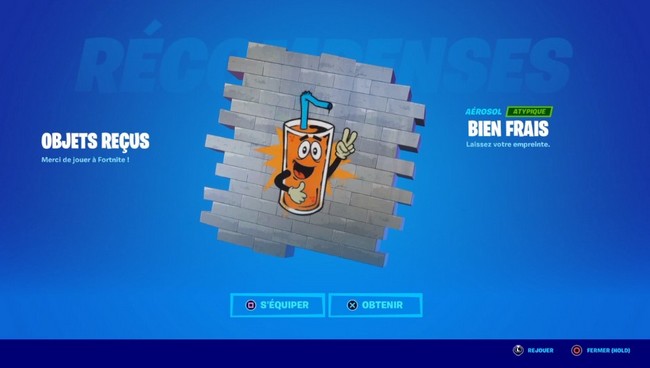 comment récupérer l'aérosol bien frais gratuitement sur fortnite