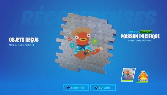 récupérer le Poisson pacifique gratuitement sur fortnite