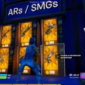 acheter des armes légendaires dans un distributeur automatique dans Rouge contre Bleu – Empoigne dans Fortnite