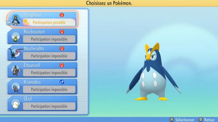 choisir un pokemon