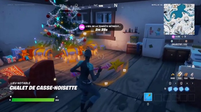 Emplacement chalet de Casse noisette dans Fortnite chapitre 3