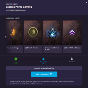 Capsule Prime Gaming janvier 2022