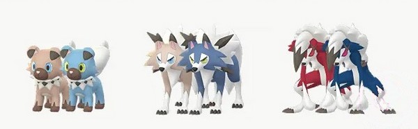 Rocabot shiny, Lougaroc Nocturne shiny et Lougaroc Diurne shiny