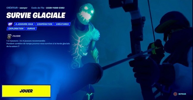 Code Map Survie glaciale fortnite