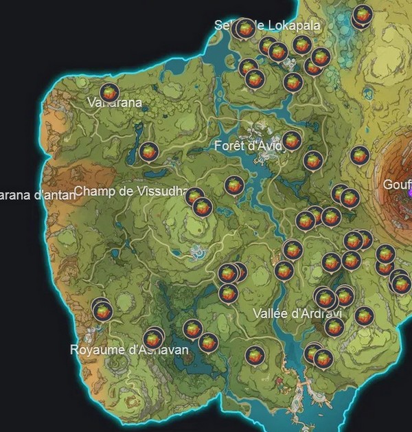 Emplacement Fruit harra genshin impact