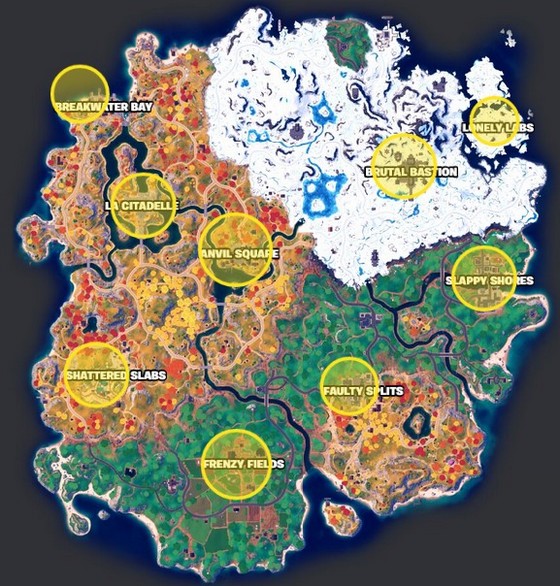 Lancer des cadeaux des fêtes à des lieux-dits différents fortnite