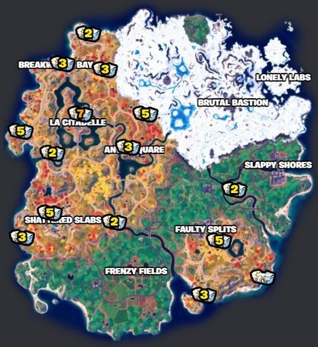 emplacements Coffres des Adoubés fortnite