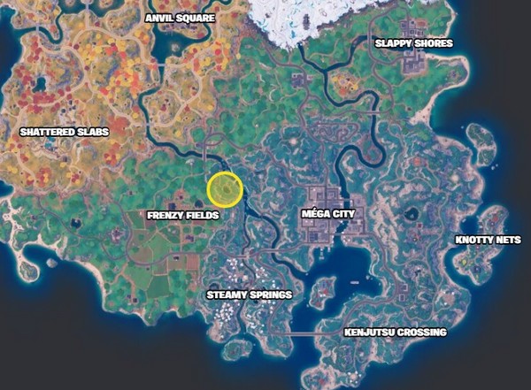 emplacement un nénuphar fortnite