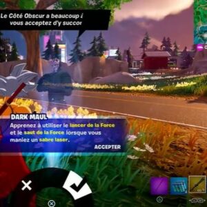 Abattre un Pin avec un Pouvoir de la Force ou un Sabre Laser sur Fortnite