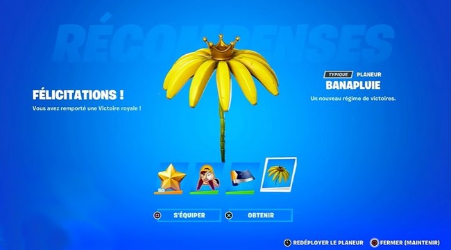 Débloquer le Planeur Banapluie Gratuit Fortnite