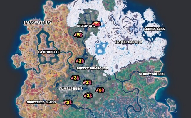 Emplacement idéal pour Rebondir sur des Fleurs de Bond Différentes sans Toucher le Sol dans Fortnite