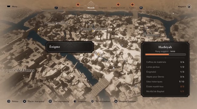 Emplacement de l'énigme Abandon dans Assassin's Creed Mirage