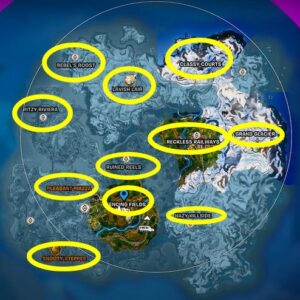 Enjamber à des lieux-dits différents dans Fortnite chapitre 5 saison 1