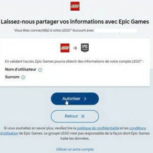 Reliez vos comptes Epic Games et LEGO