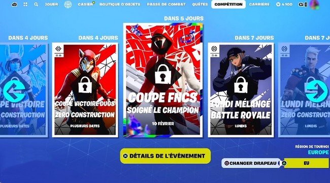 Coupe FNCS soigné le champion fortnite