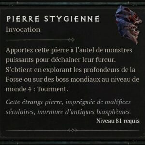 obtenir des pierres stygiennes Diablo 4 Saison 5